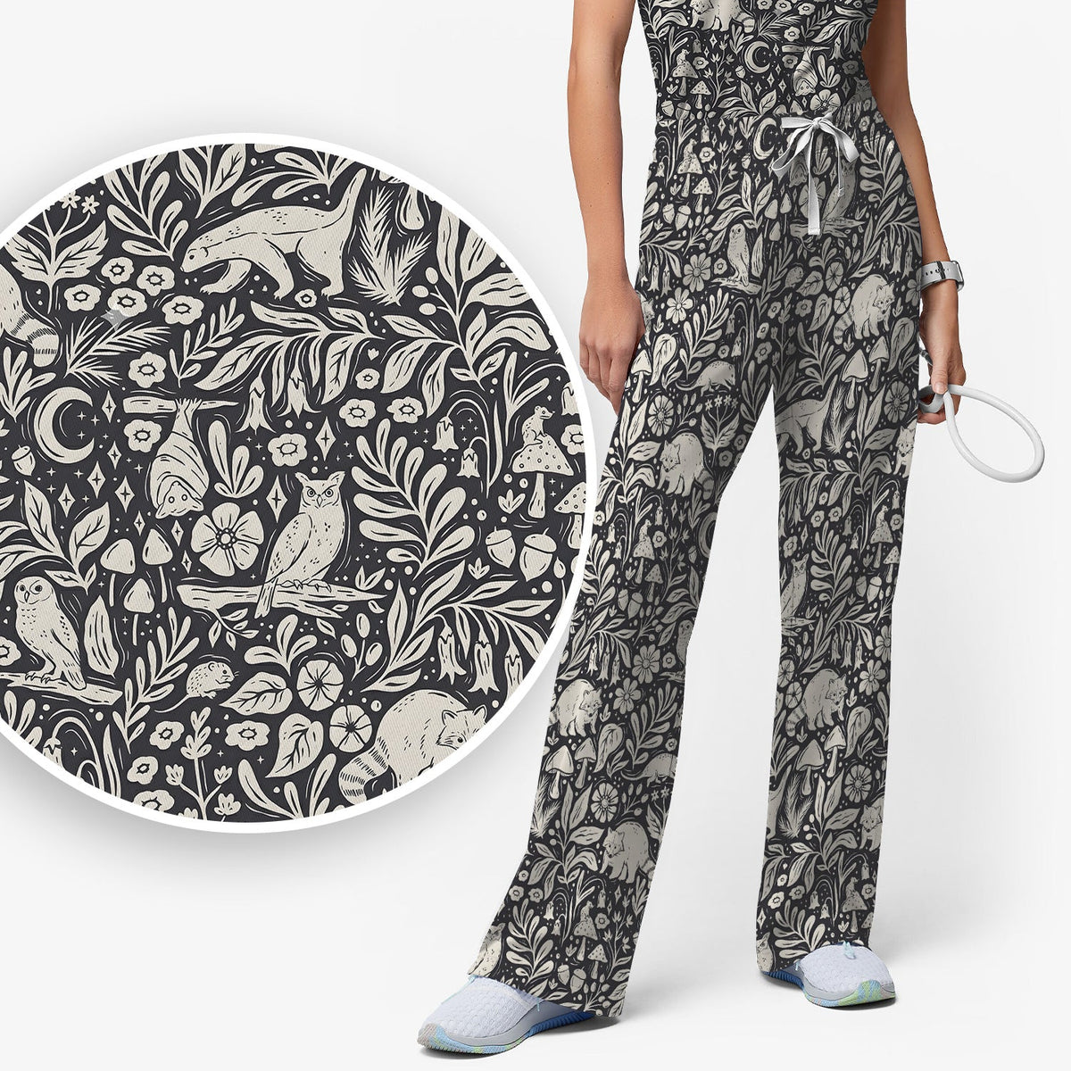 Woodland Animal Forest Nurse Scrub Set