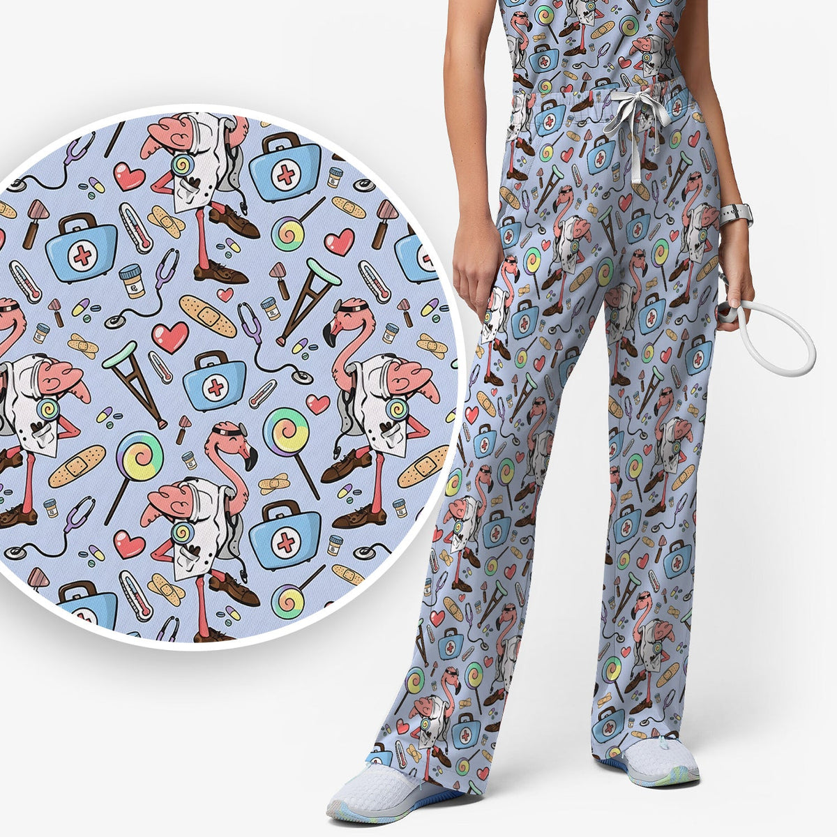 Flamingo Medical Nurse Scrub Set