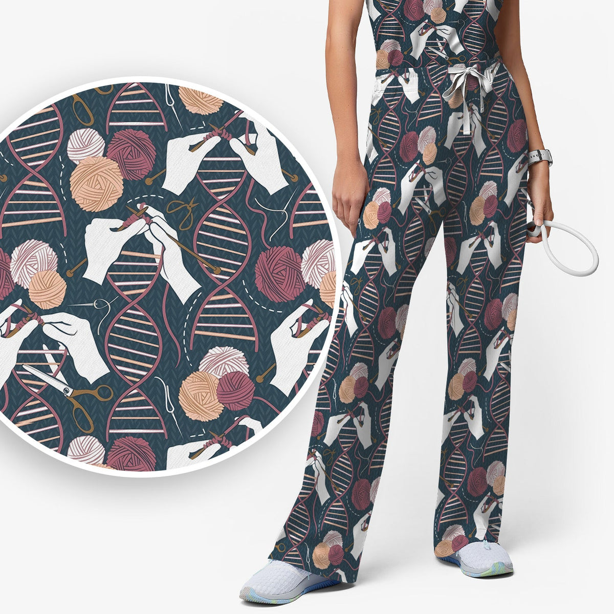 DNA Helix Yarn Nurse Scrub Set