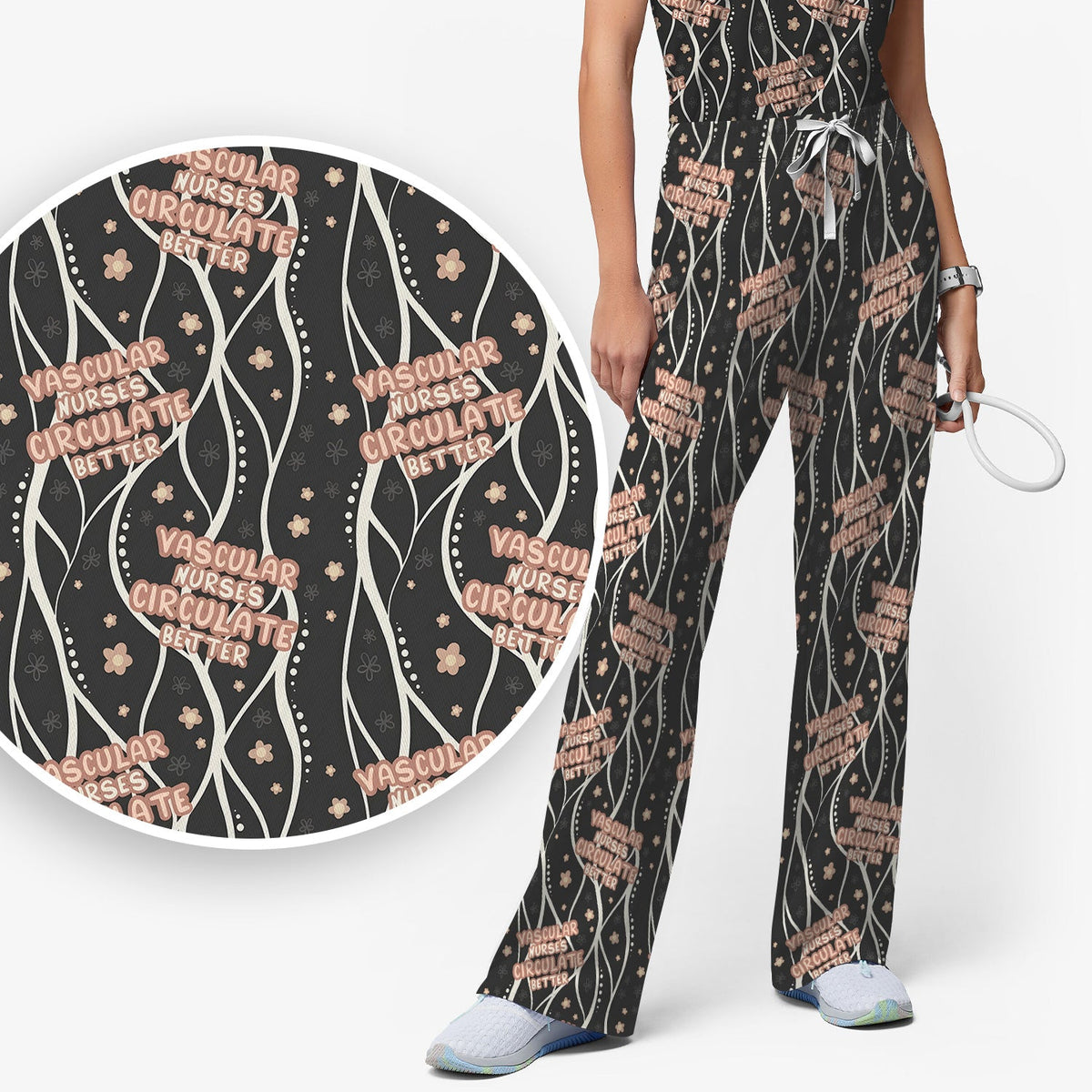 Vascular Nurse Circulation Awareness Scrub Set