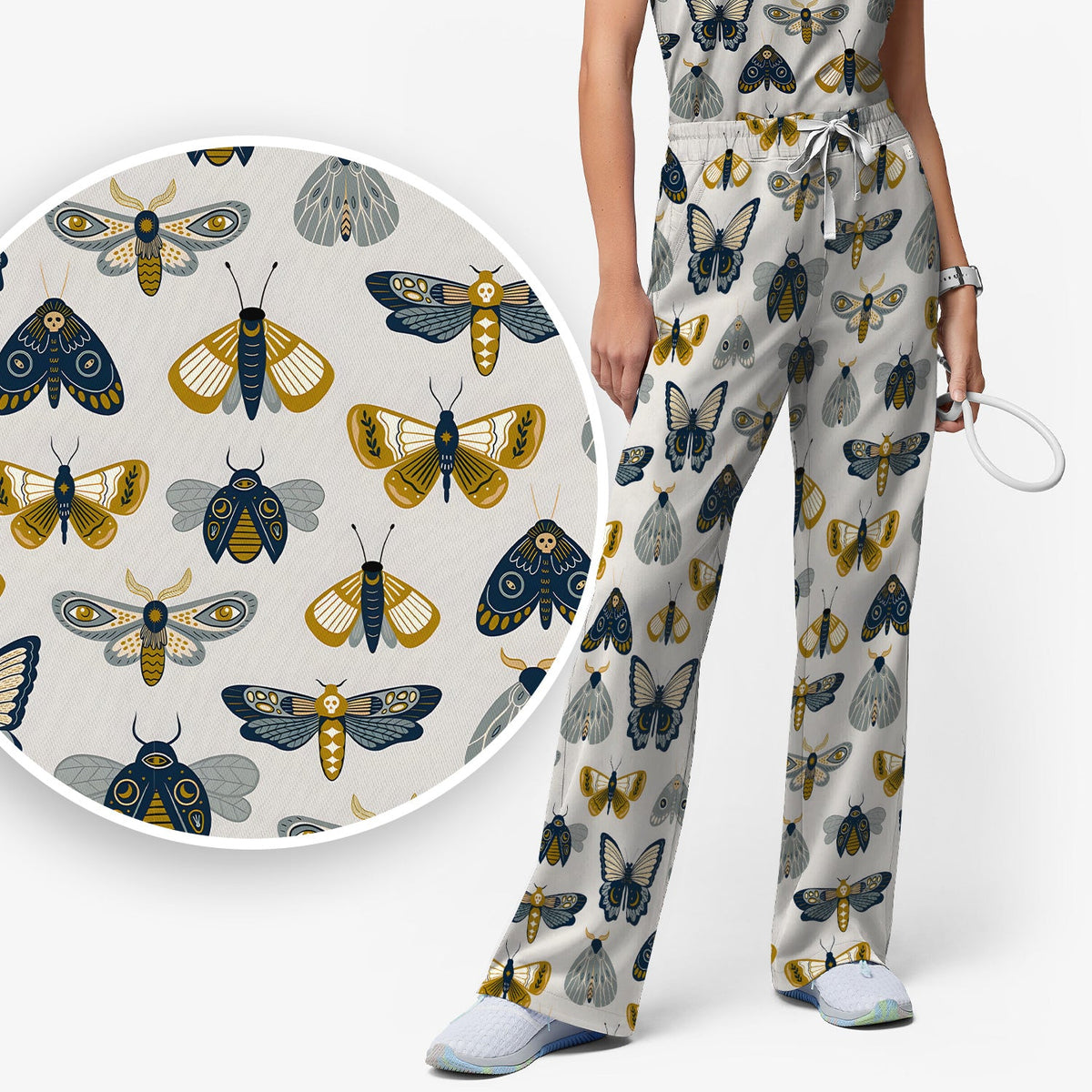 Butterfly Moth Insect Nurse Scrub Set