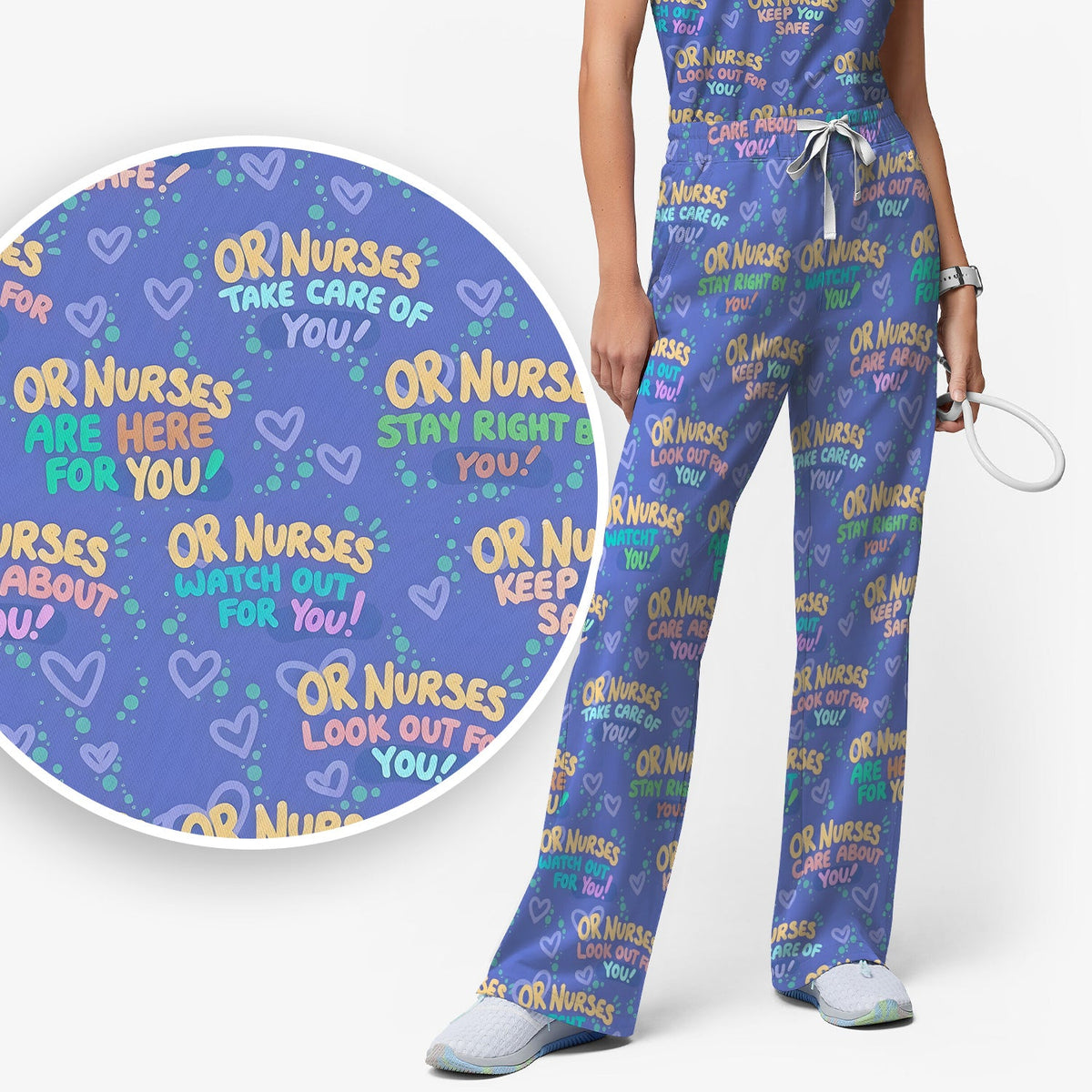 Nurse Quote Care Message Scrub Set