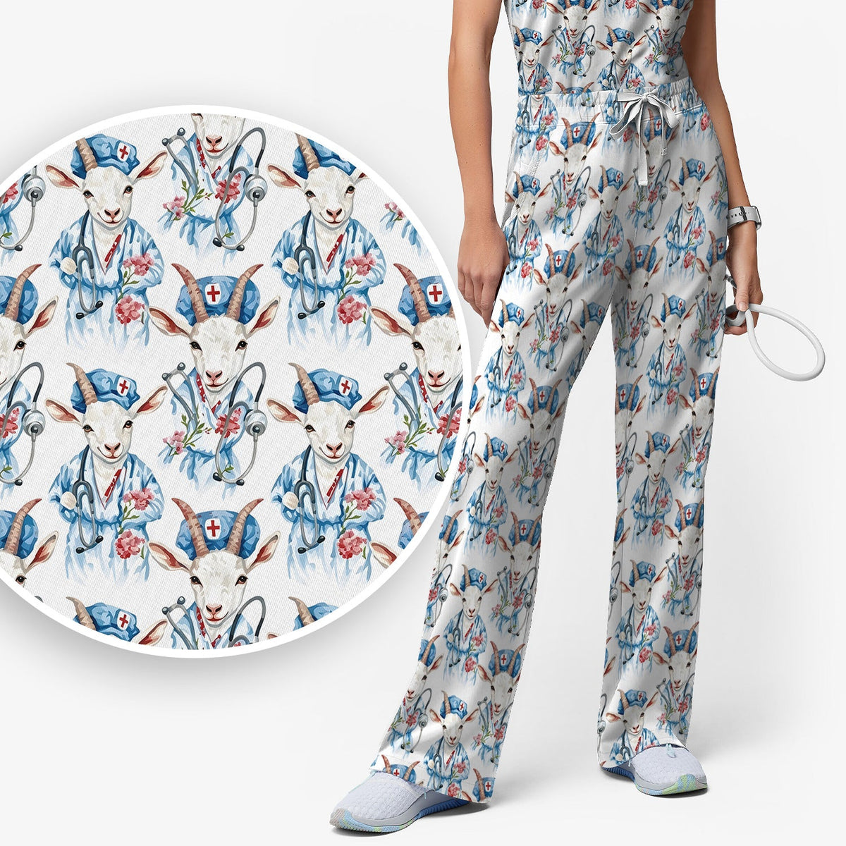 Goat Lover Nurse Scrub Set
