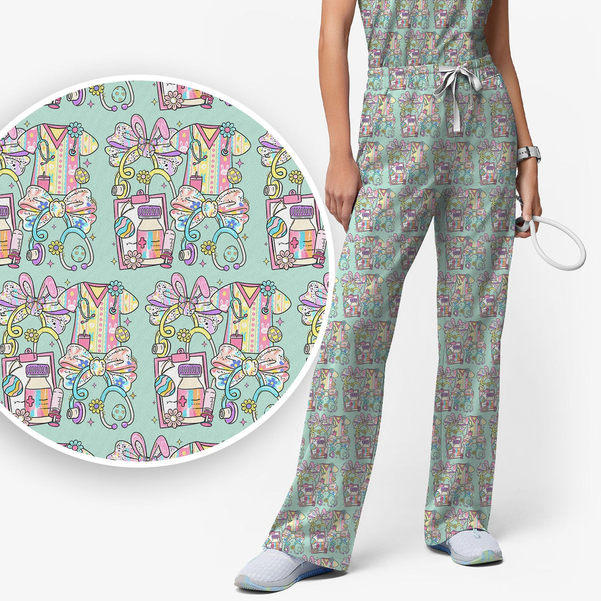 Colorful Nurse Supplies Scrub Set