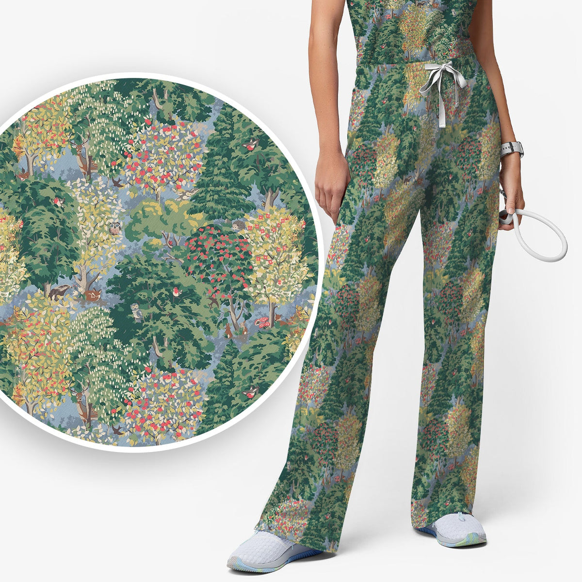 Forest Landscape Nurse Scrub Set