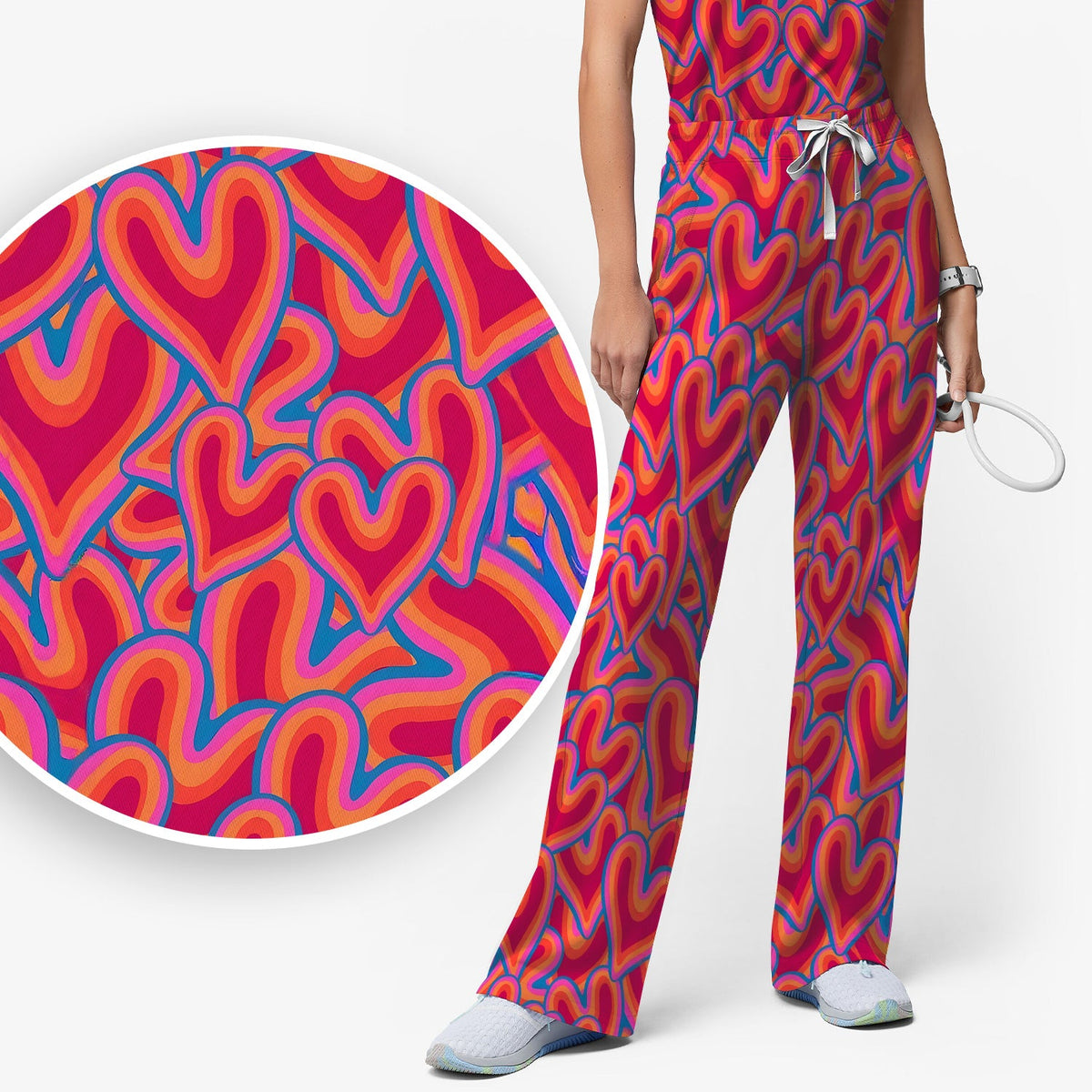 Valentine Heart Nurse Scrub Set