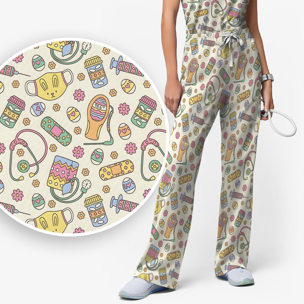 Nurse Bunny Scrub Set - Easter Gift