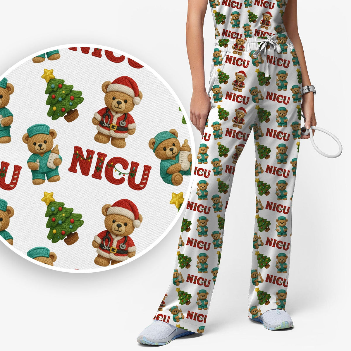 NICU Nurse Teddy Bear Scrub Set - Christmas Gift