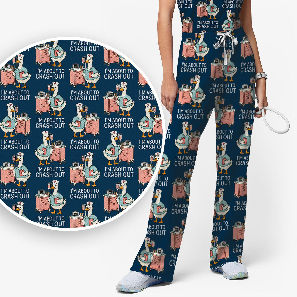 Goose Crash Out Nurse Scrub Set