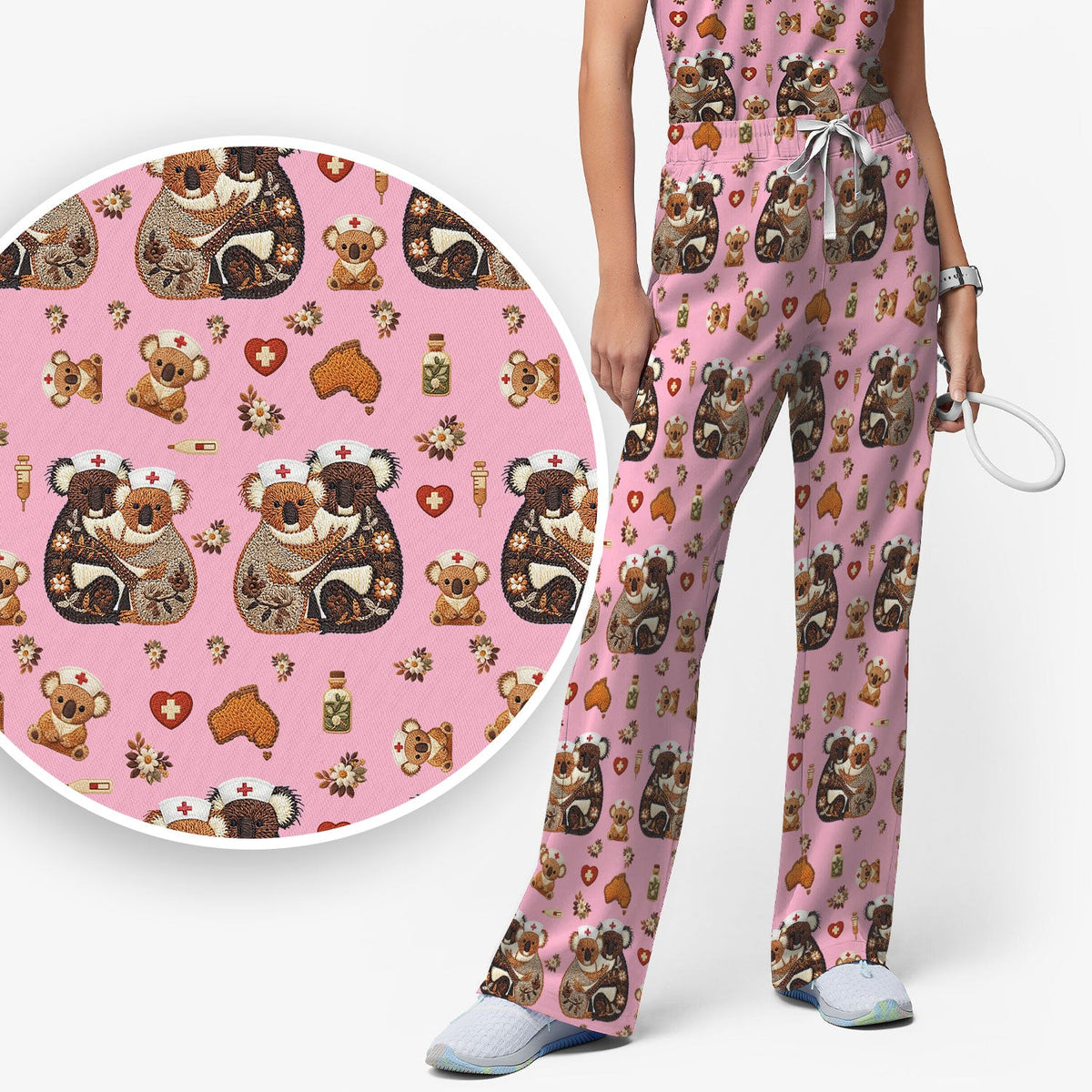 Koala Nurse Scrub Set - Valentines Day Gift
