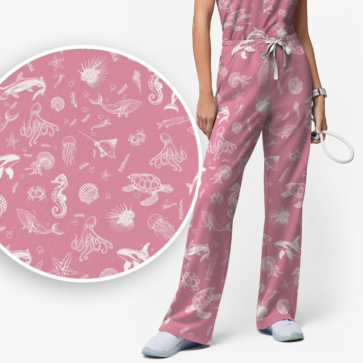 Marine Sea Life Nurse Scrub Set