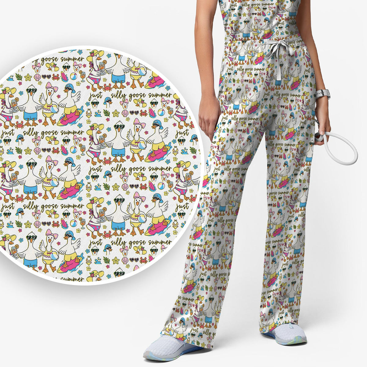Silly Goose Summer Nurse Scrub Set
