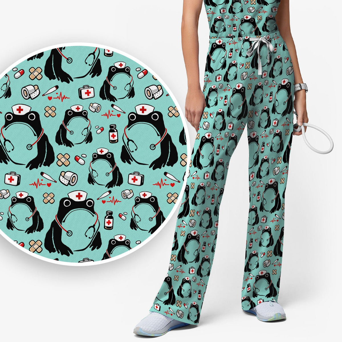 Frog Medical Nurse Scrub Set