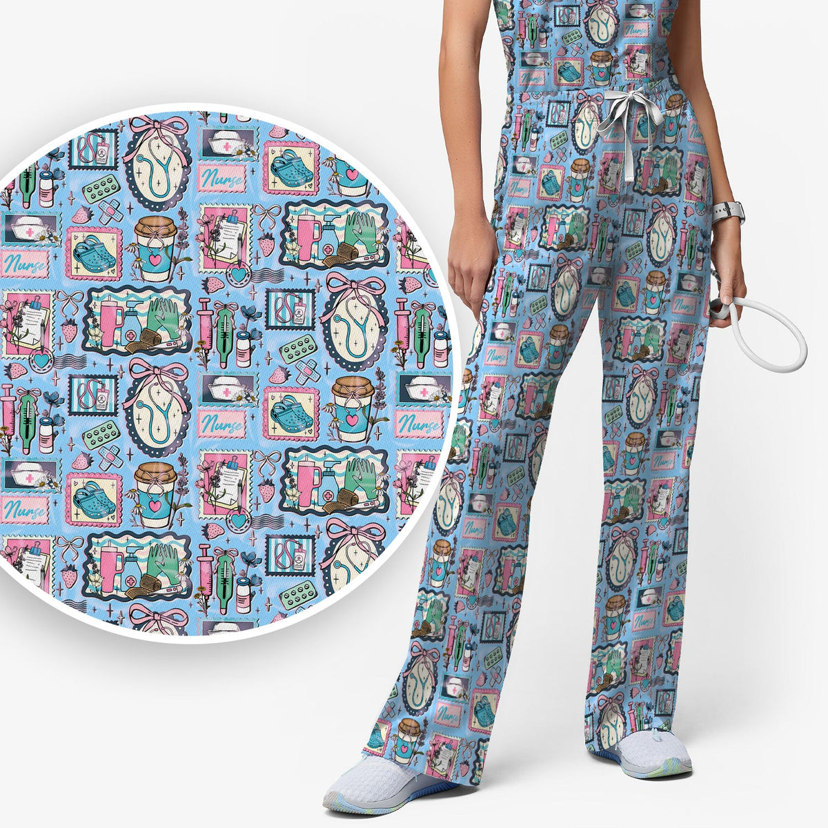 Stethoscope Syringe Frame Nurse Scrub Set