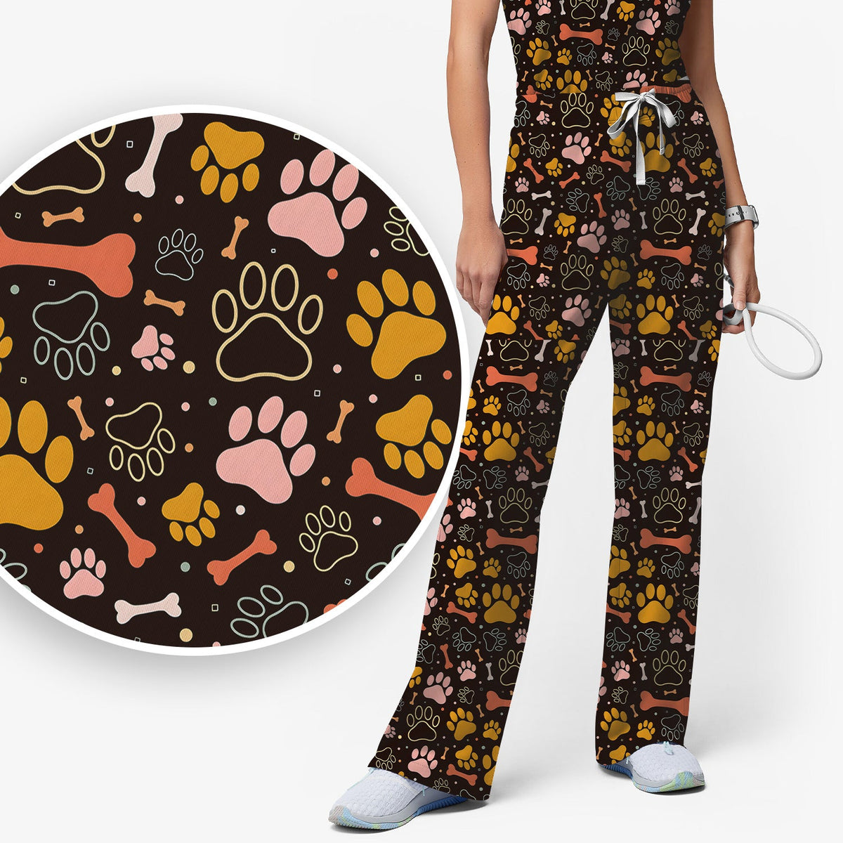 Paw Print Dog Nurse Scrub Set