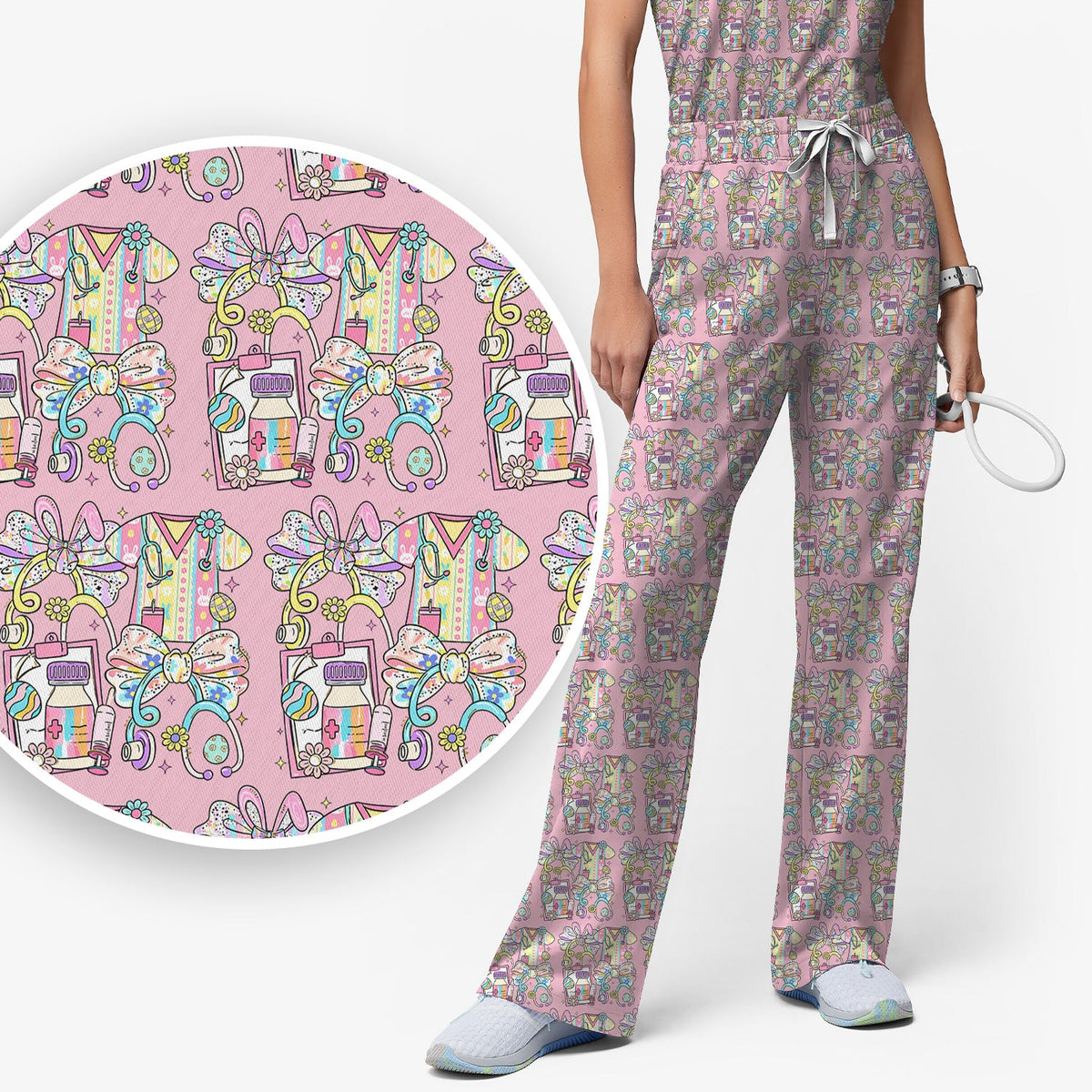 Colorful Nurse Supplies Scrub Set