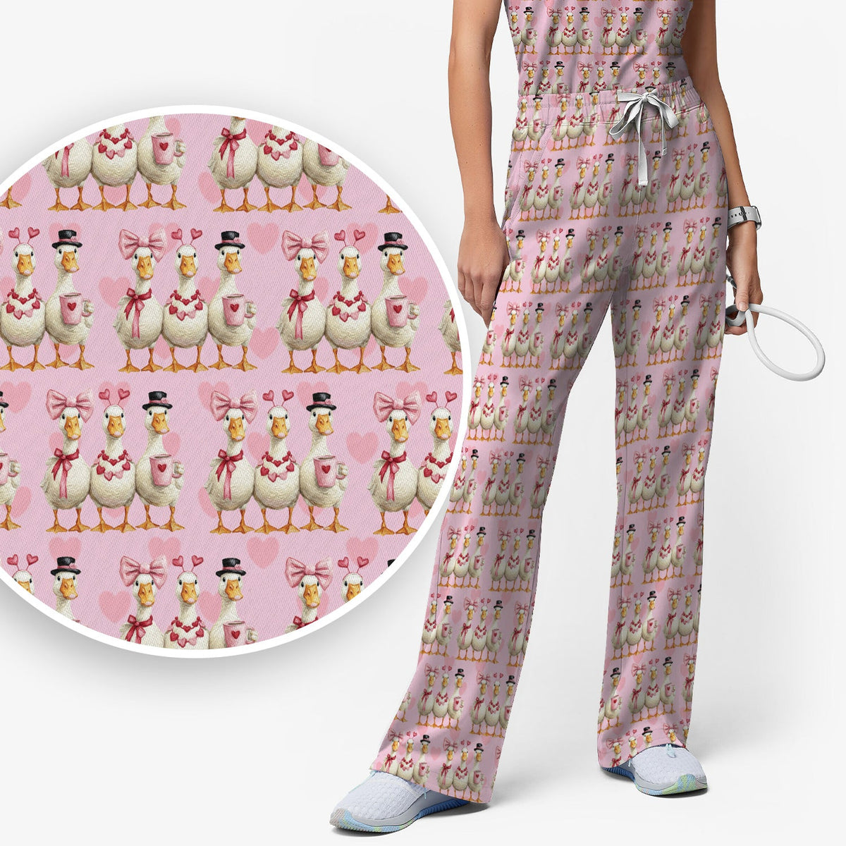 Goose Heart Nurse Scrub Set - Valentines Day Gift
