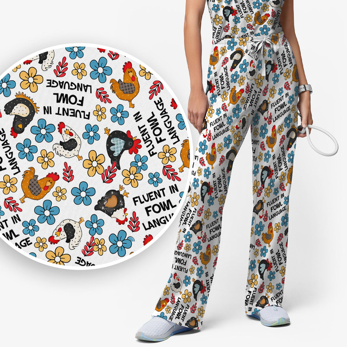 Fluent In Fowl Language Nurse Scrub Set