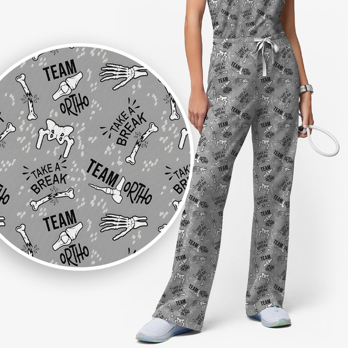 Team Ortho Bone Joint Nurse Scrub Set