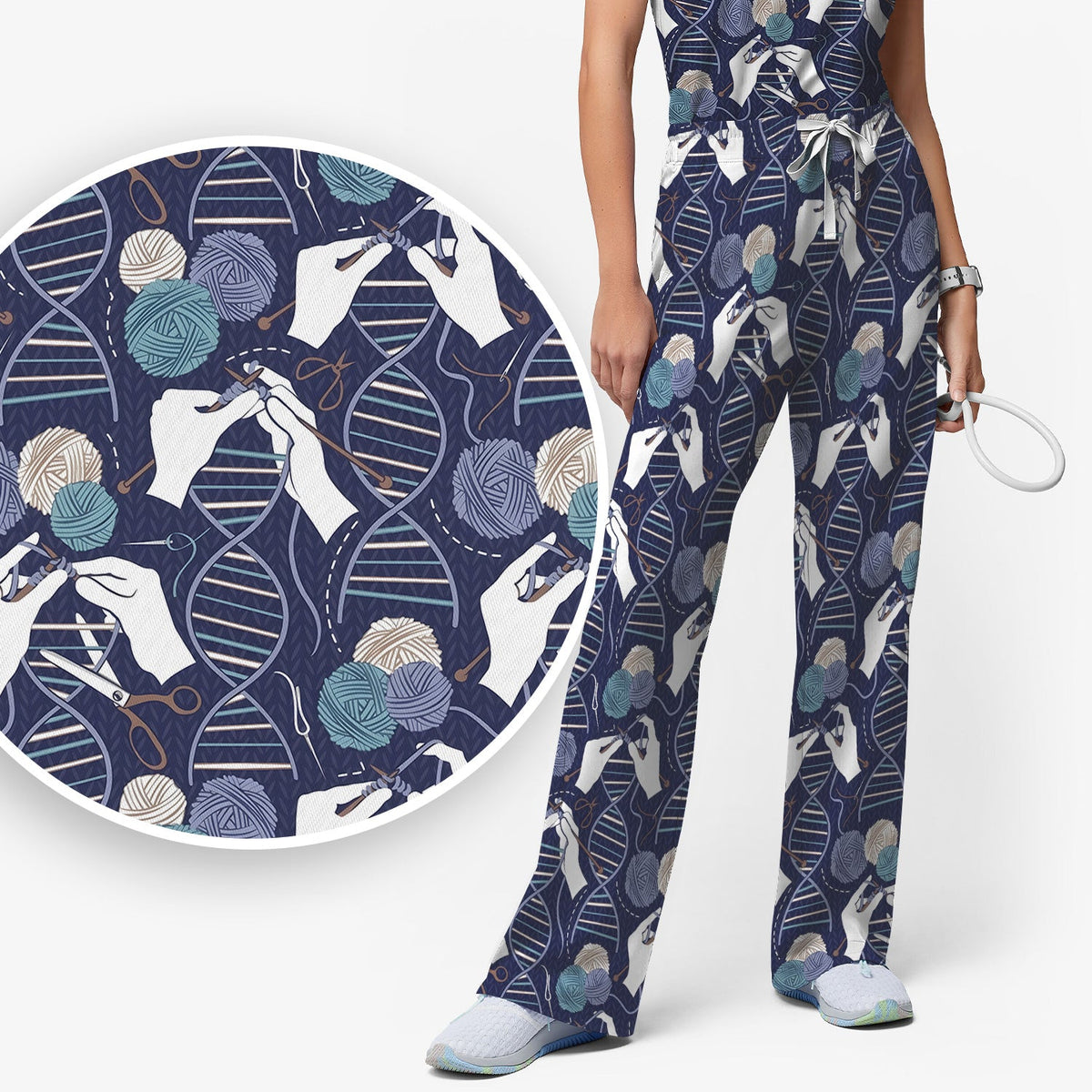 DNA Helix Yarn Nurse Scrub Set