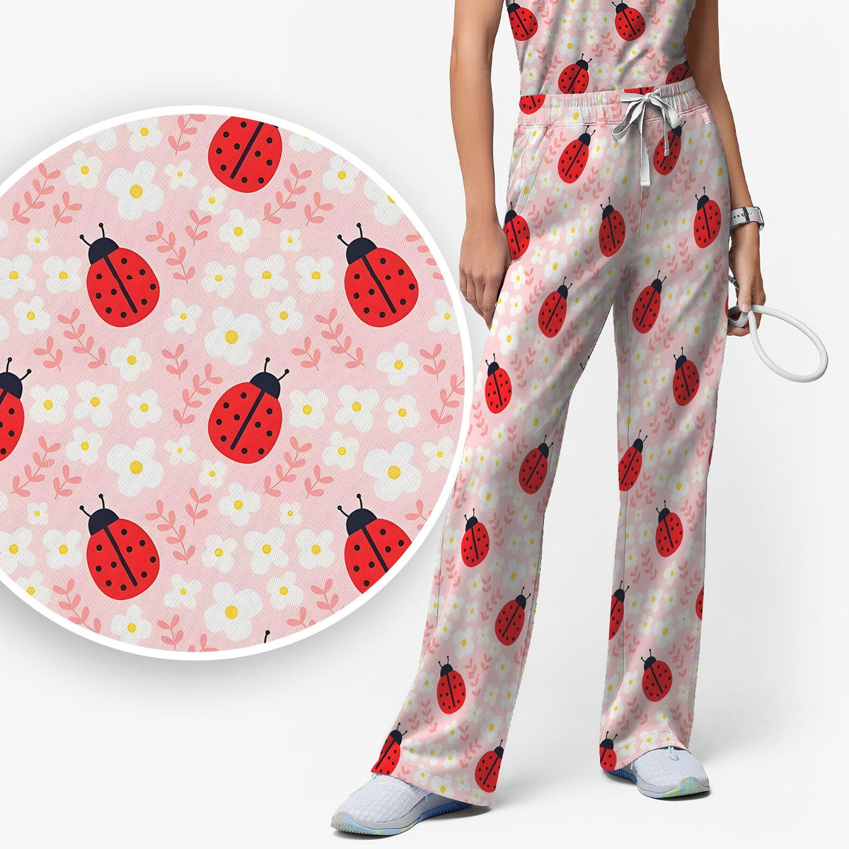Ladybug Blossom Nurse Scrub Set