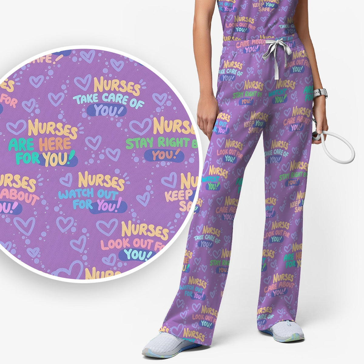 Nurse Quote Care Message Scrub Set
