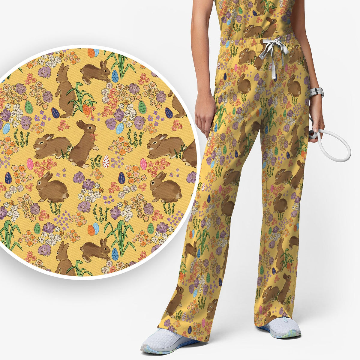 Easter Bunny Nurse Scrub Set