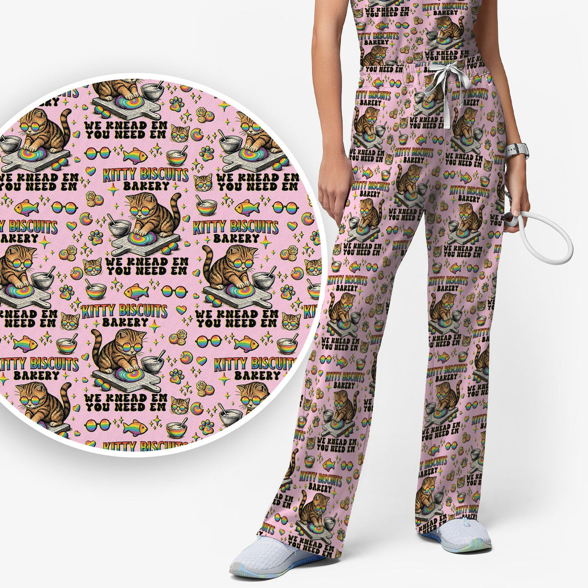 Pride Nurse Cat Baking Scrub Set
