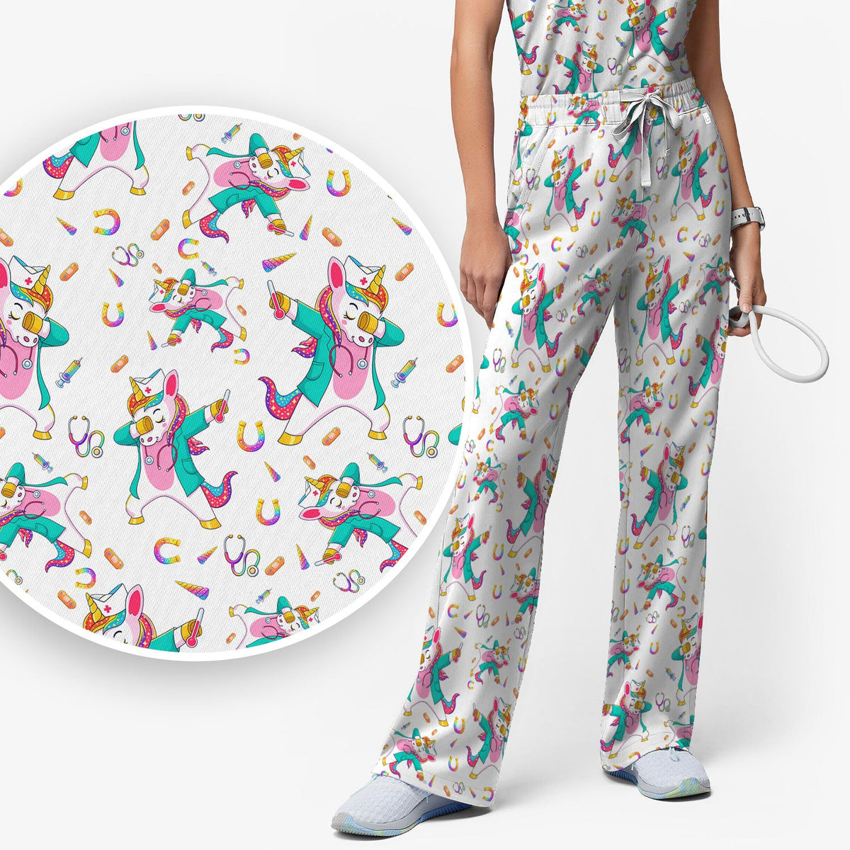 Unicorn Dance Nurse Scrub Set