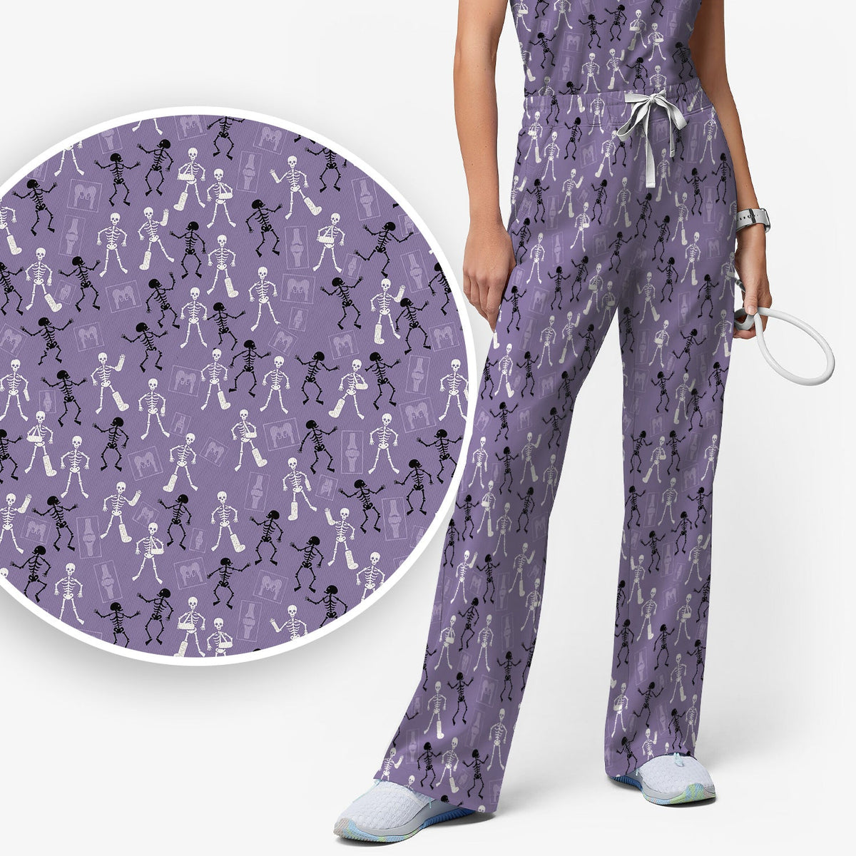 Orthopedic Skeleton Nurse Scrub Set - Halloween Gift