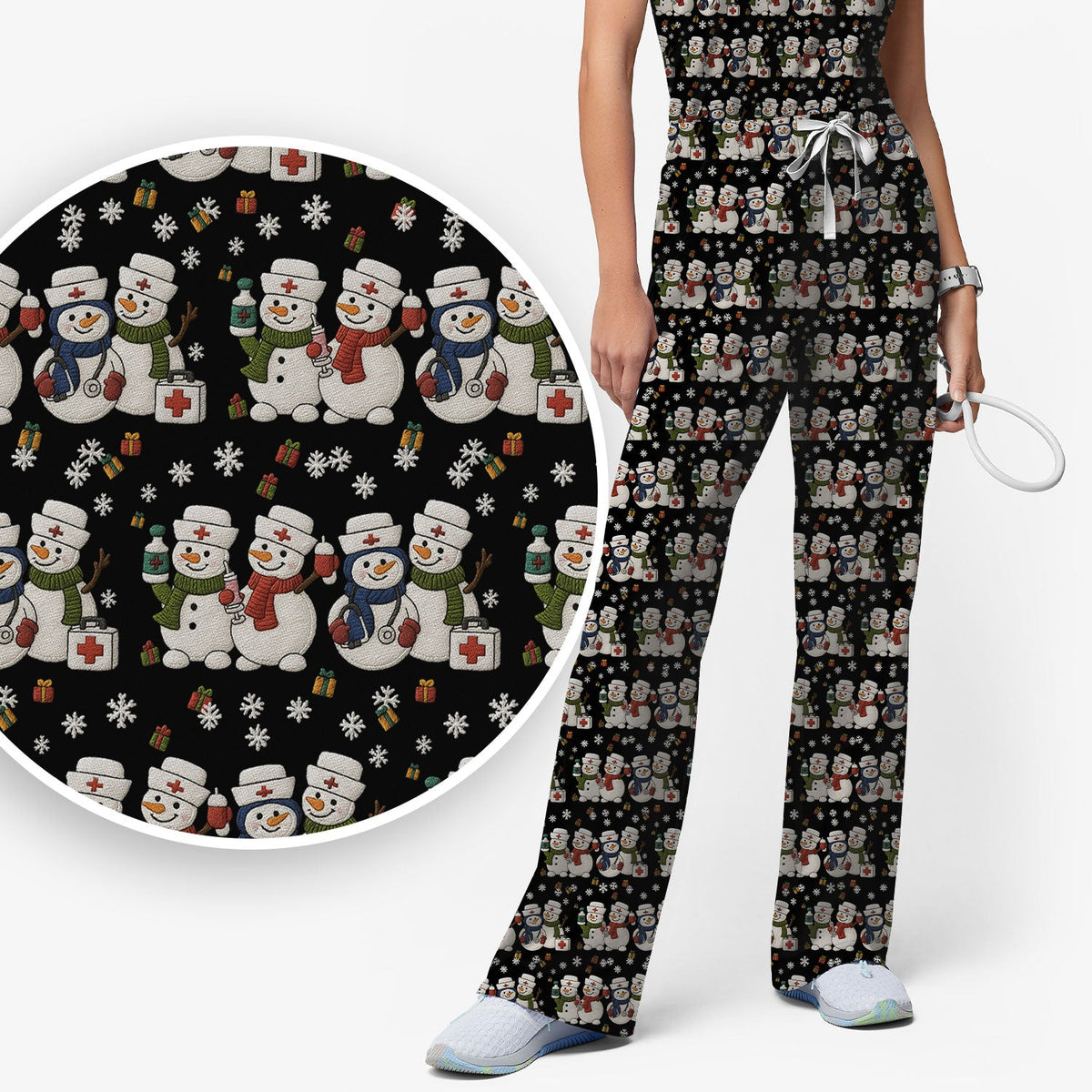 Snowman Nurse Scrub Set - Christmas Gift