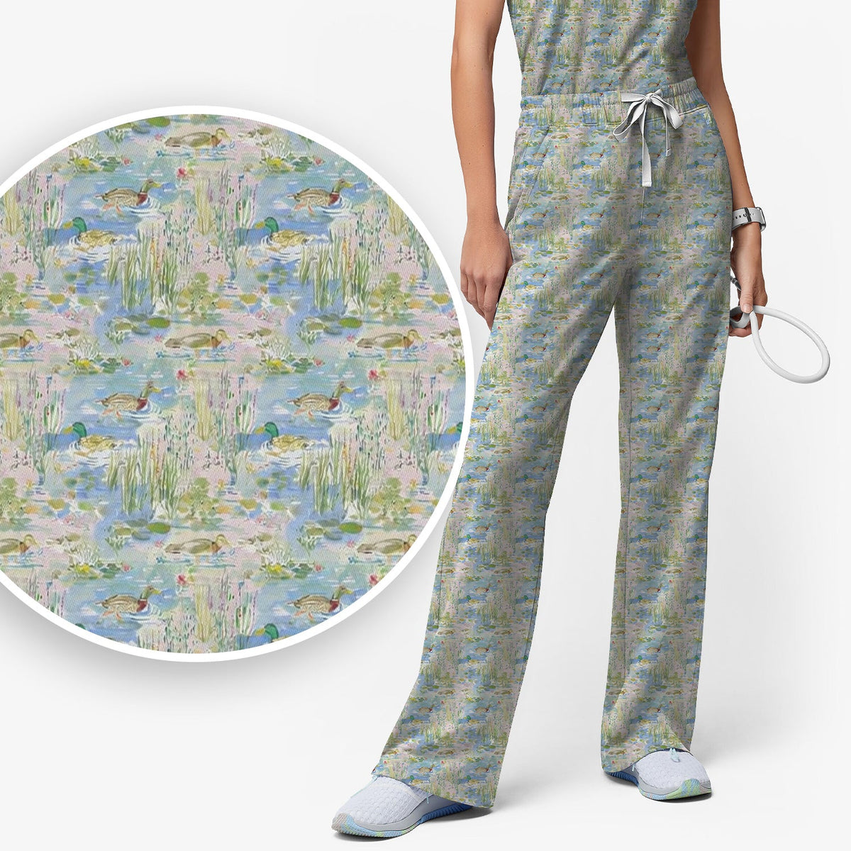 Ducks In Pond Nurse Scrub Set