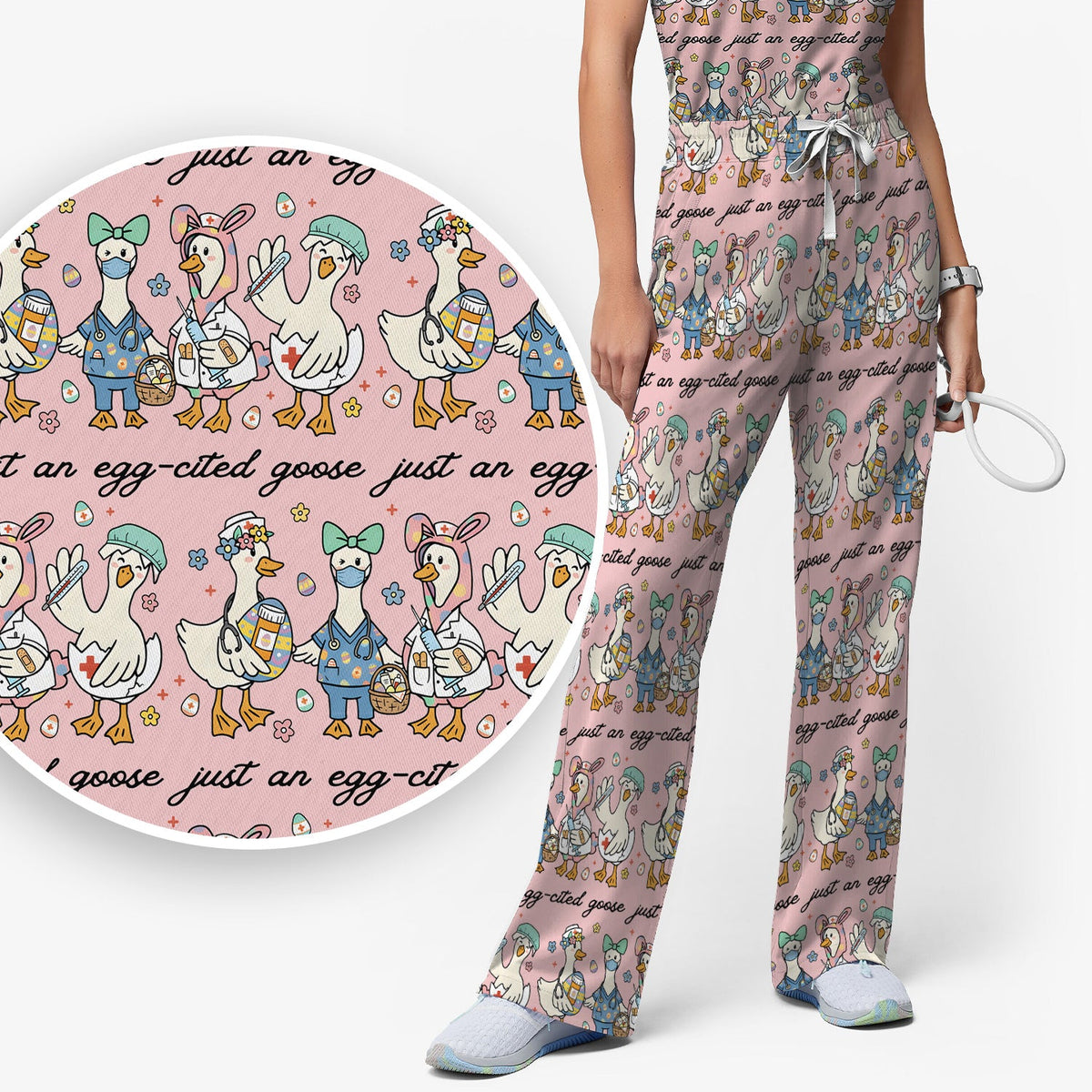 Easter Goose Nurse Scrub Set