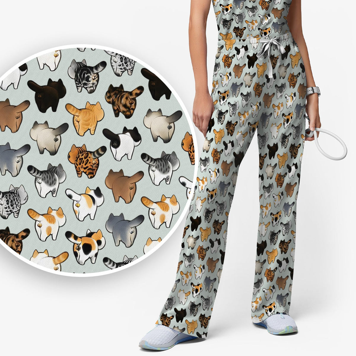 Cat Butt Nurse Scrub Set