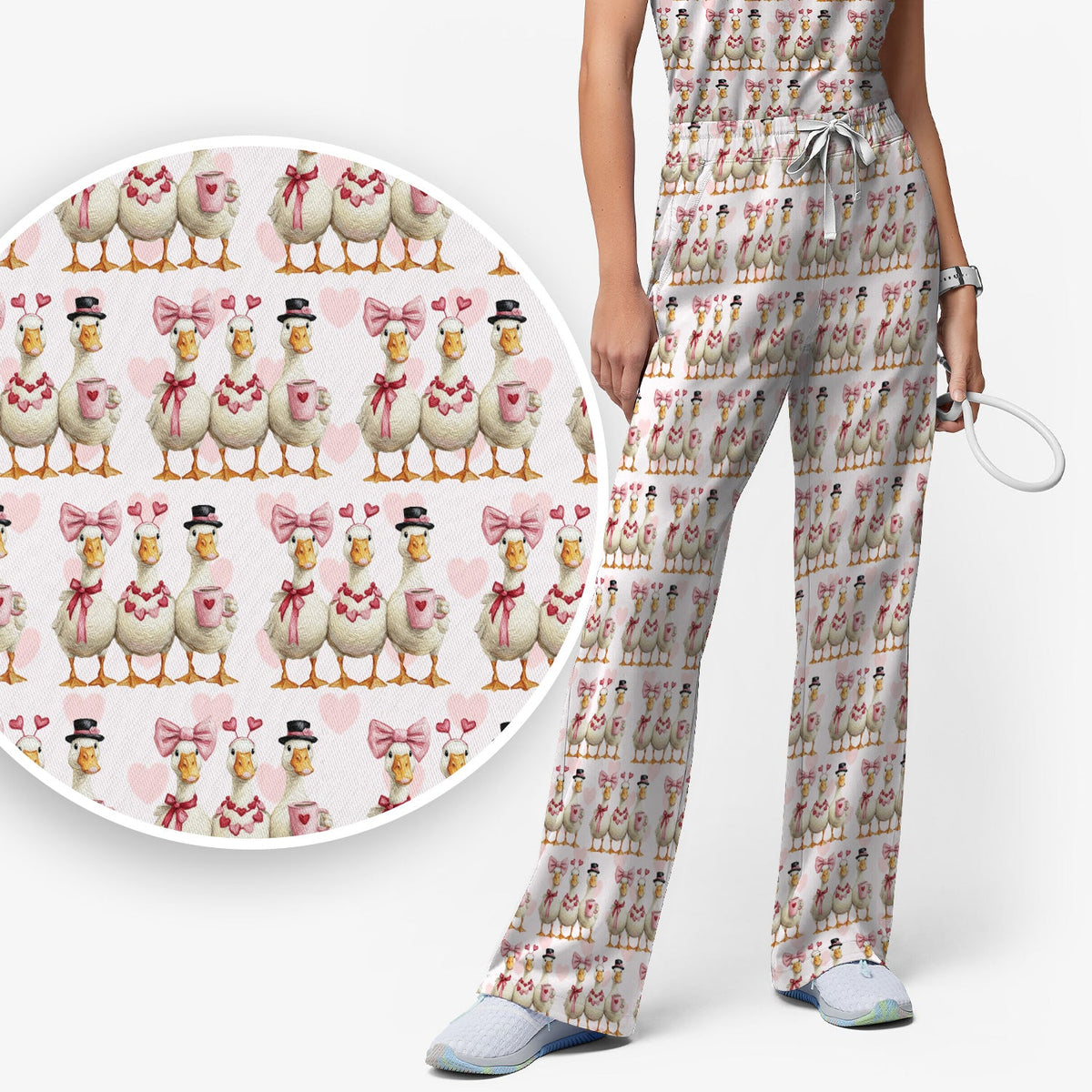 Goose Heart Nurse Scrub Set - Valentines Day Gift