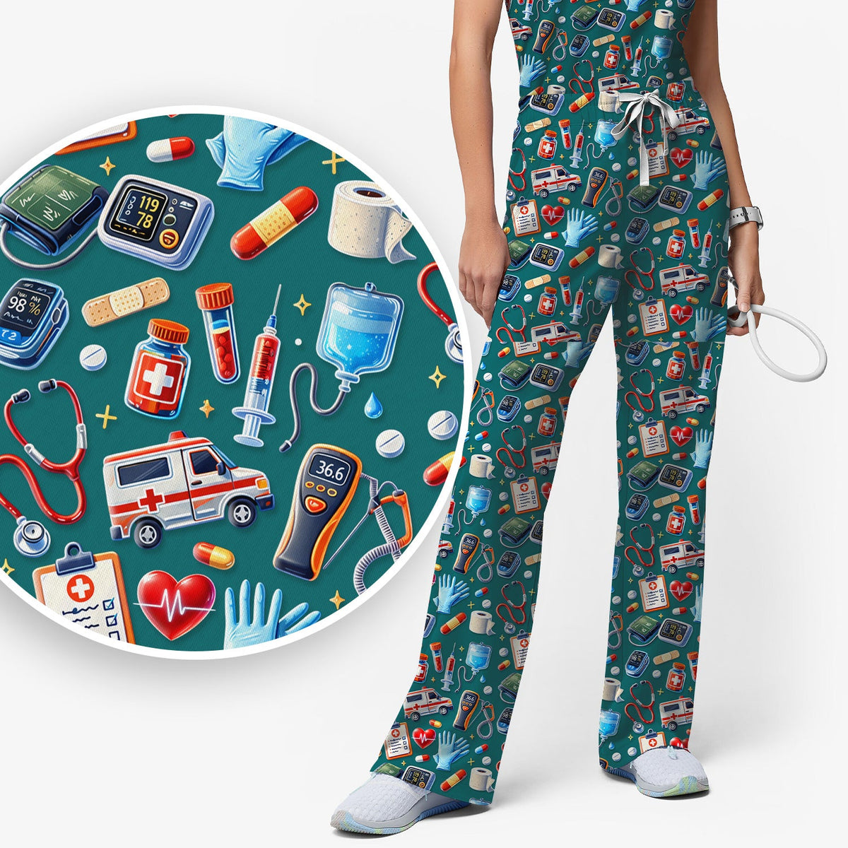 Ambulance Stethoscope Tools Nurse Scrub Set