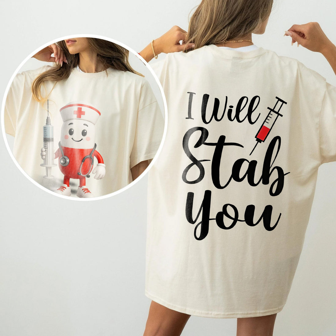 Personalized I Will Stab You Pill Nurse Shirt