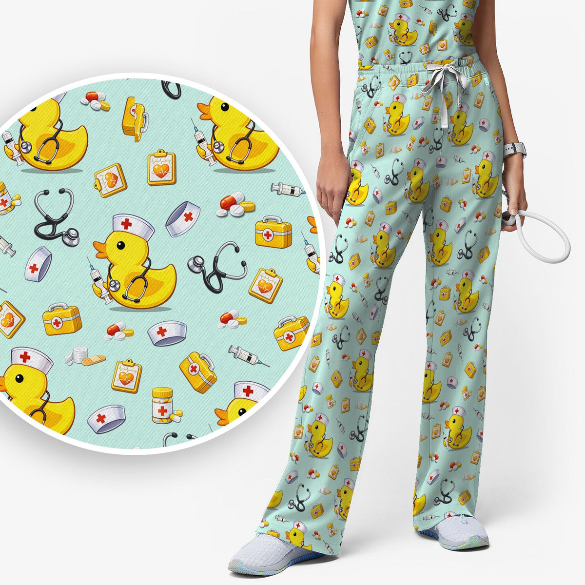 Medical Duck Nurse Scrub Set