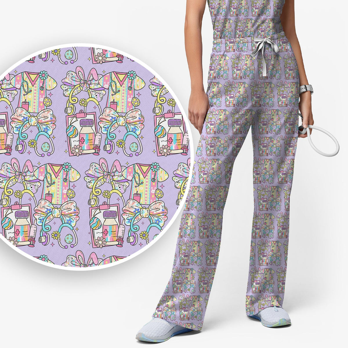 Colorful Nurse Supplies Scrub Set