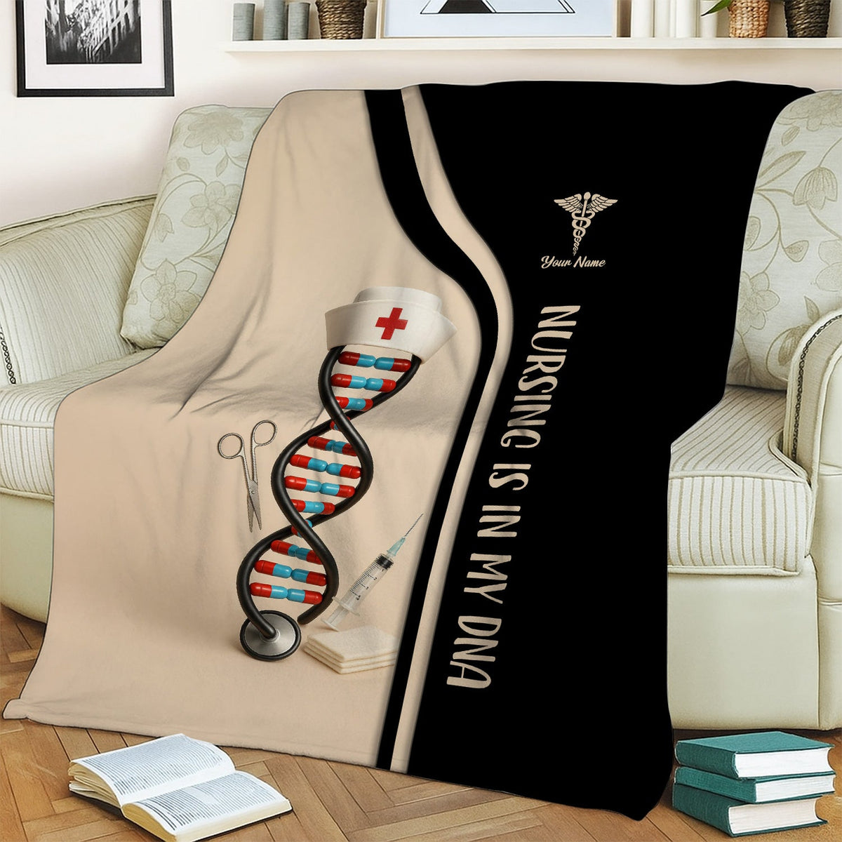 Personalized Nursing DNA Nurse Blanket