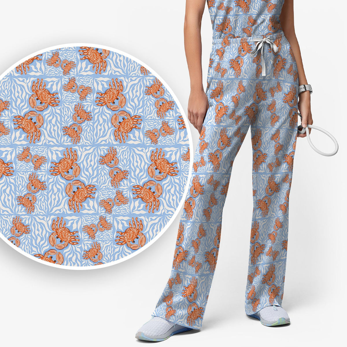 Coastal Crab Nurse Scrub Set