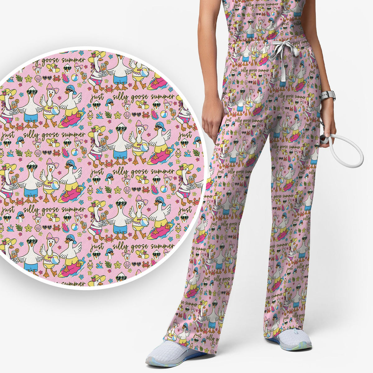 Silly Goose Summer Nurse Scrub Set