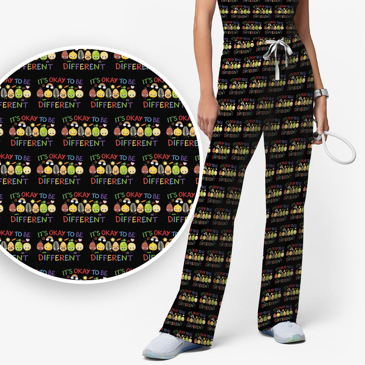 Autism Awareness It's OK To Be Different Nurse Scrub Set