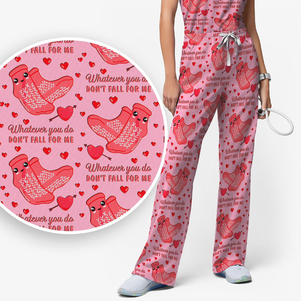 Valentine Funny Love Quote Nurse Scrub Set