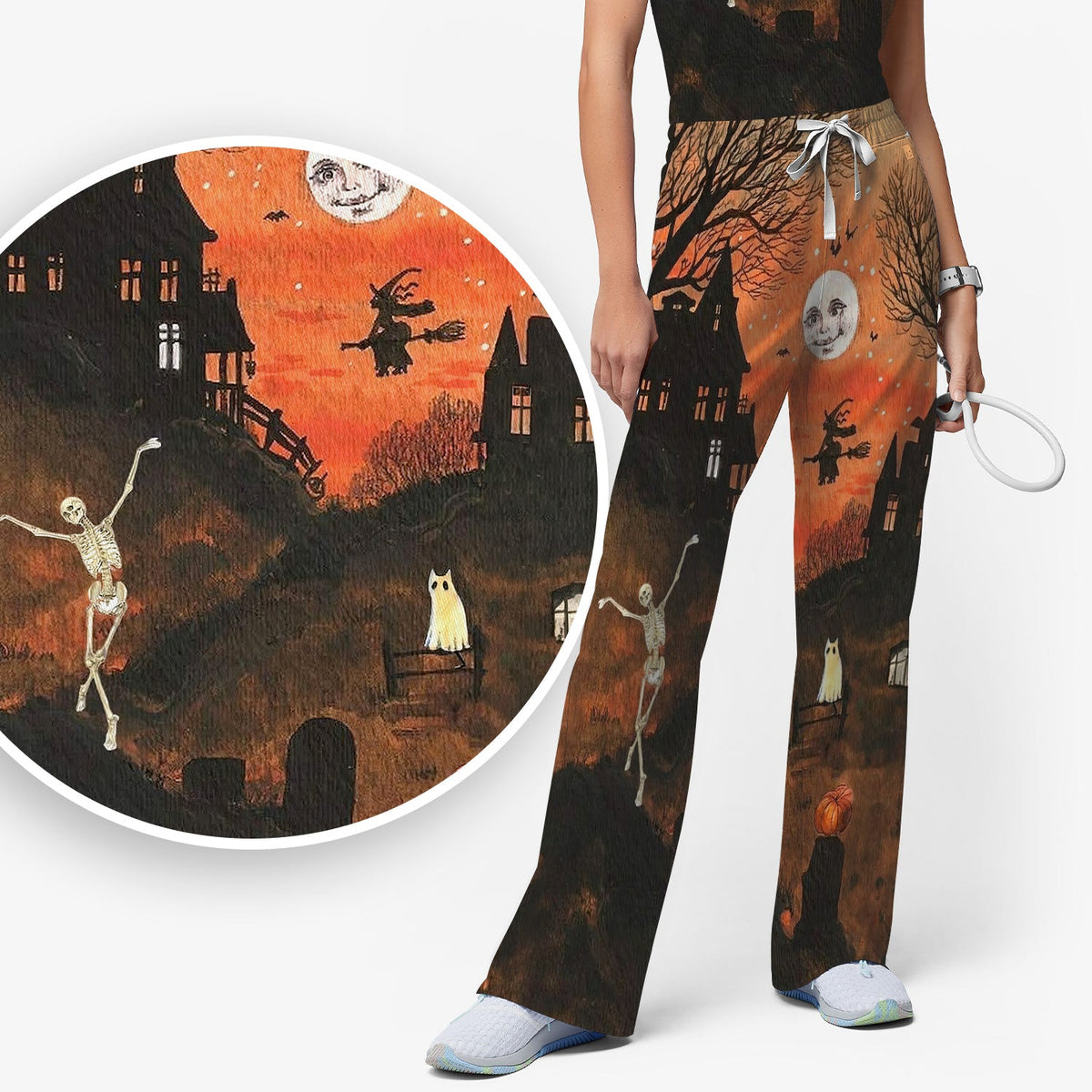 Haunted House Nurse Scrub Set - Halloween Gift