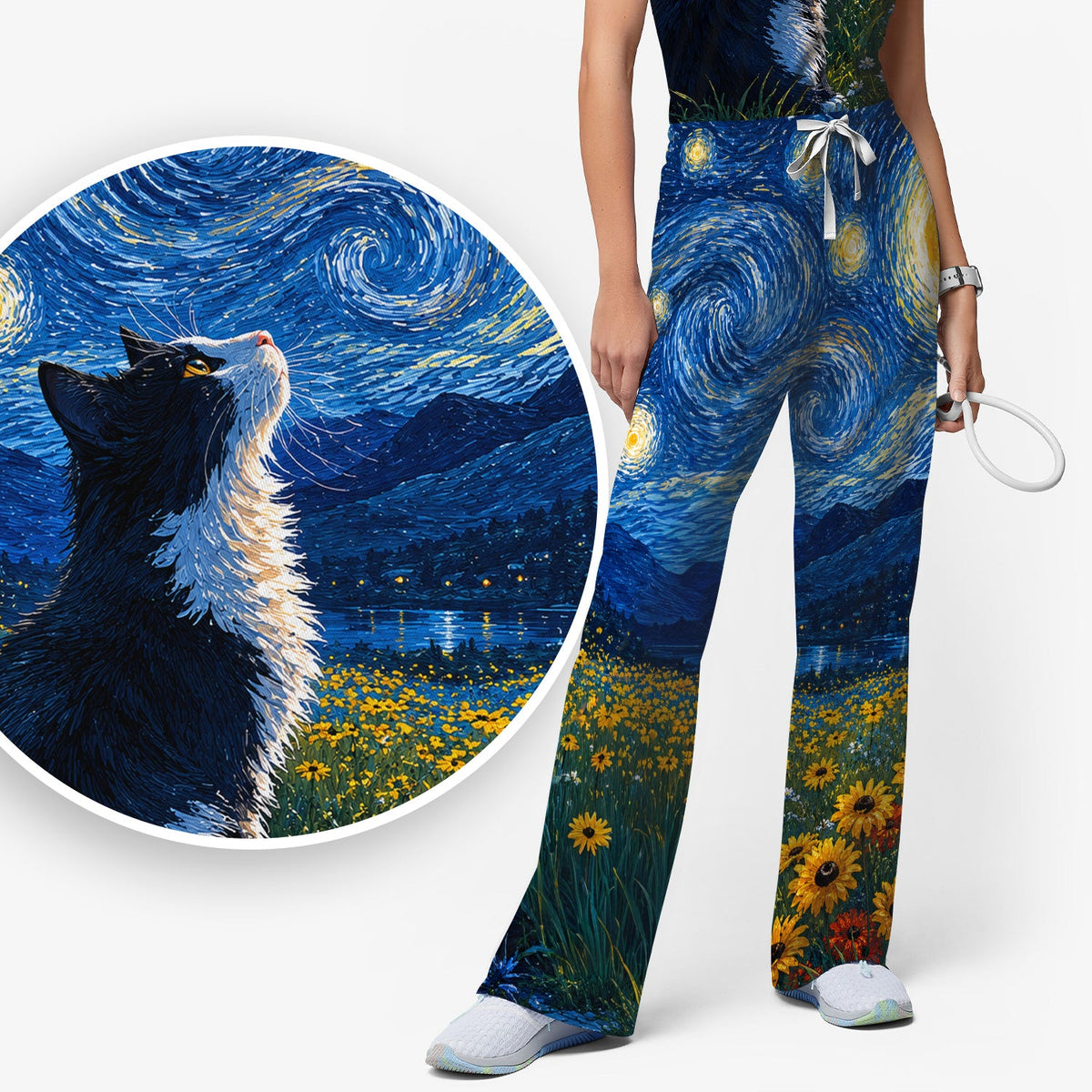 Starry Cat Veterinary Nurse Scrub Set