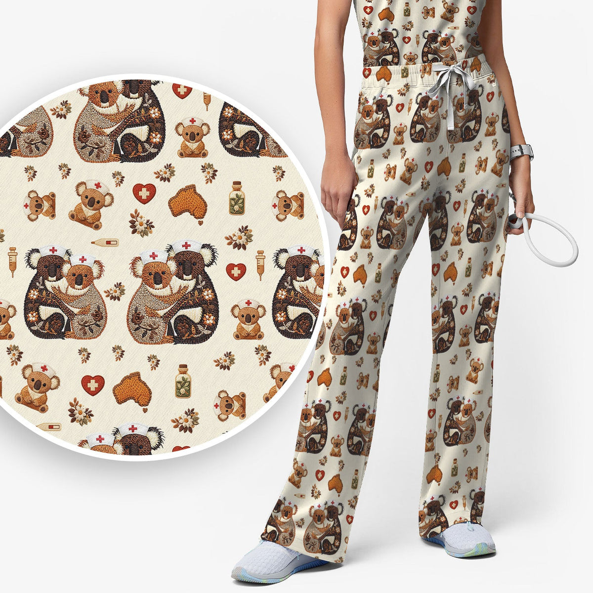 Koala Nurse Scrub Set - Valentines Day Gift
