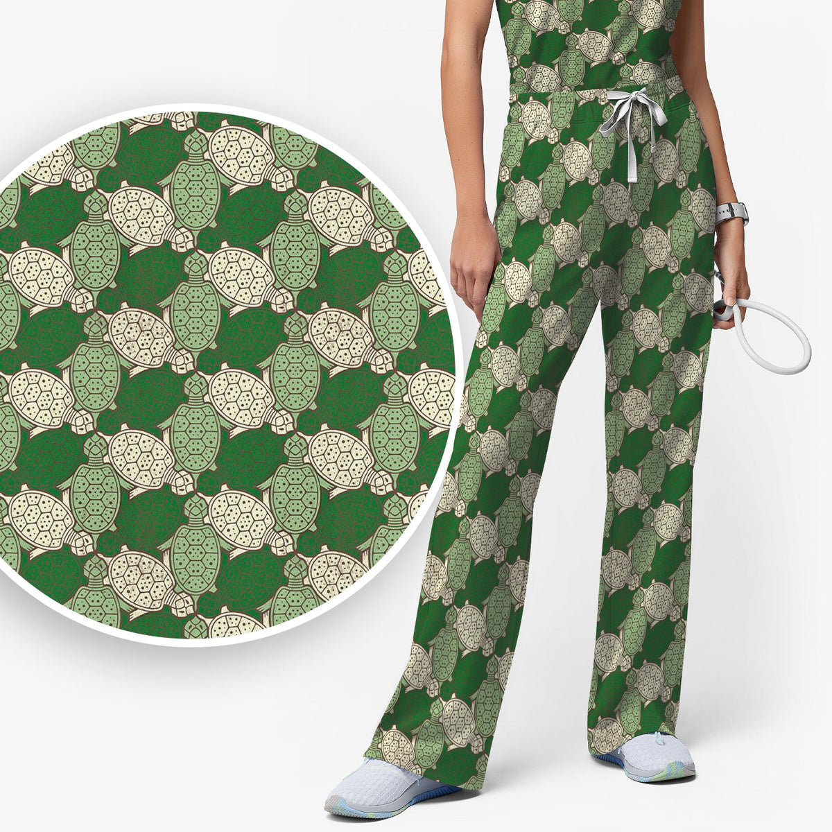 Green Sea Turtle Shell Nurse Scrub Set