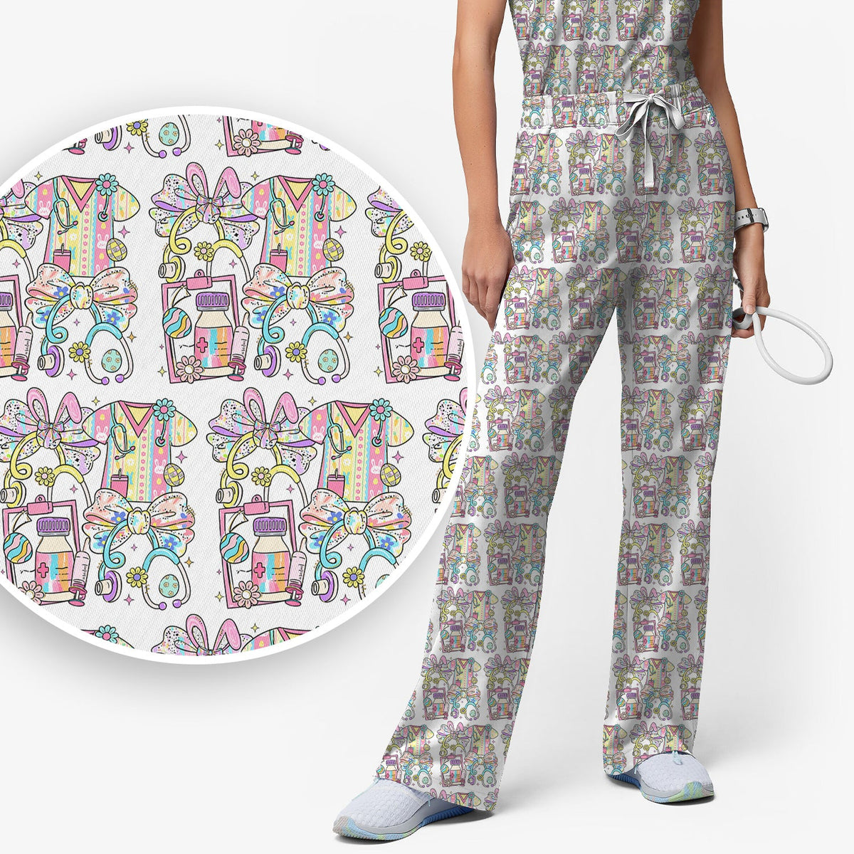 Colorful Nurse Supplies Scrub Set