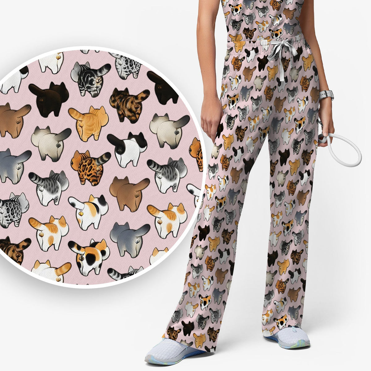 Cat Butt Nurse Scrub Set